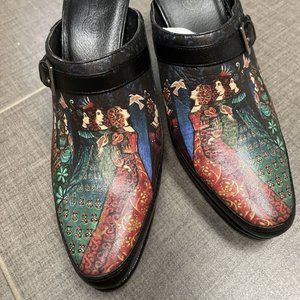 Icon shara twelve women Art Print leather heeled mule Nib 8